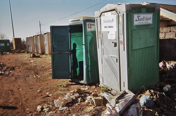 Shared toilet facilities in an informal settlement in Cape Town. Photo: SERI